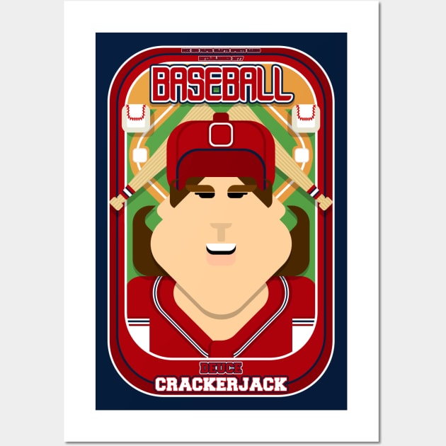 Baseball Red Blue White - Deuce Crackerjack - June version Wall Art by Boxedspapercrafts